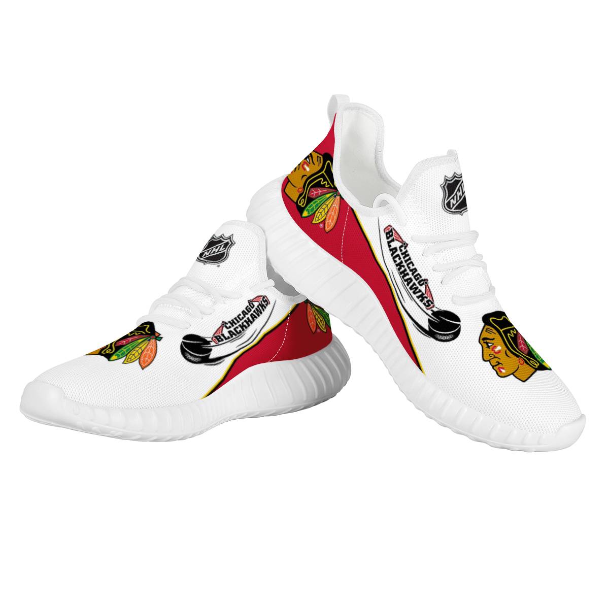Men's Chicago Blackhawks Mesh Knit Sneakers/Shoes 001
